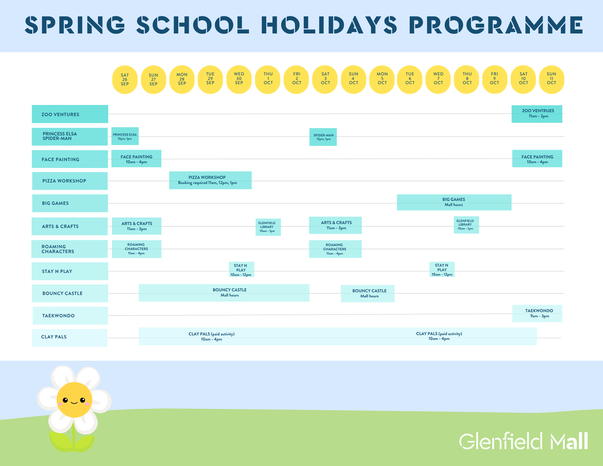 School Holidays Design Spring 2026 September